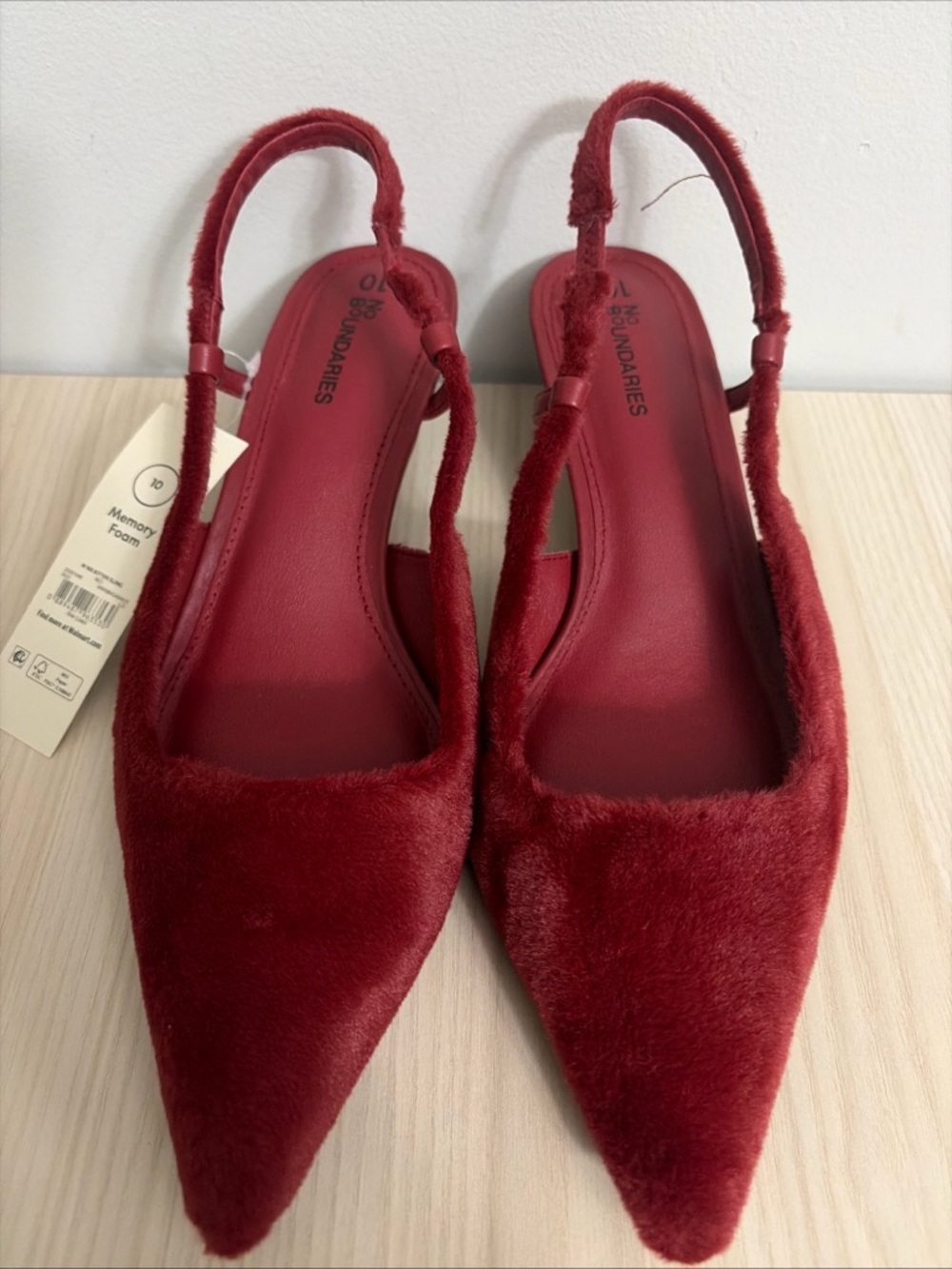 No Boundaries New! Women’s Faux Fur Slingback Kitten Heels Size 10